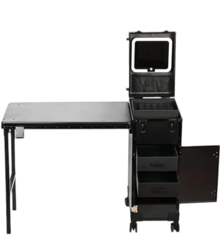 شنطة مكياج كبيرة مع طاولة للتنقلات