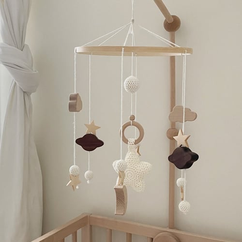 لعبة سرير أطفال مع ذراع خشب الزان