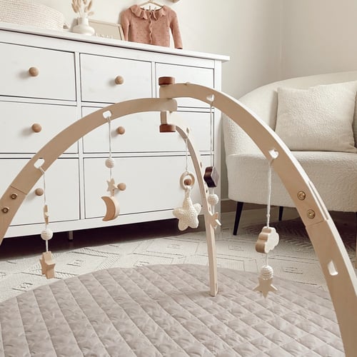 حصيرة الالعاب مفرش و قطني بوجهين | سماوي،نود بيج