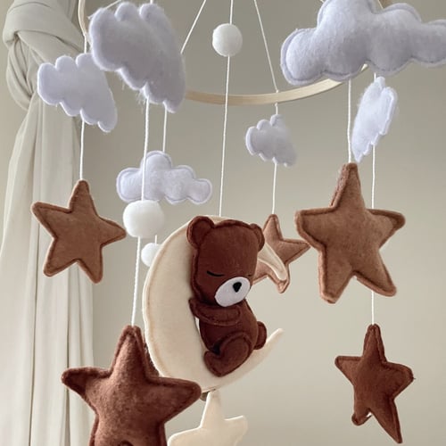 لعبة سرير دبدوب مع ذراع خشب الزان