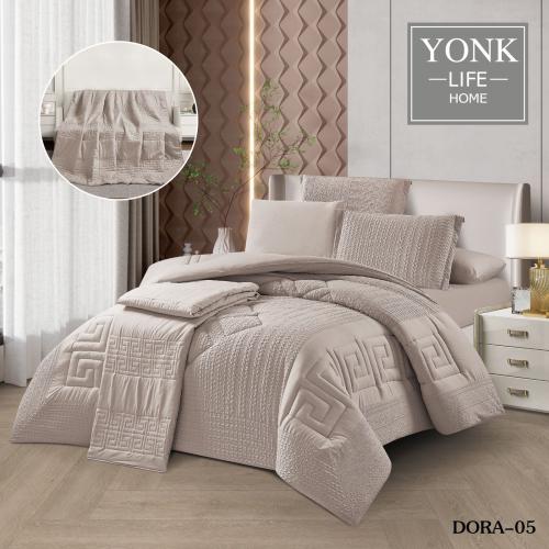 طقم مفرش صيفي نظام لحافين 7 قطع نفرين حشوة ثابتة D...