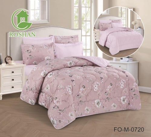 طقم مفرش صيفي 4 قطع نفرونص حشوة ثابتة FO/m-0601