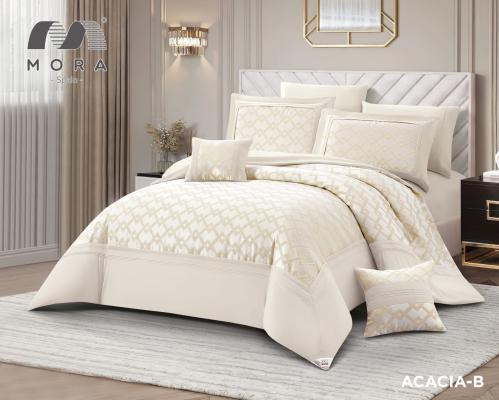 طقم مفرش صيفي اسباني نفرين 8 قطع حشوة ثابتة ACACIA