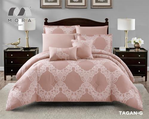 طقم مفرش صيفي اسباني نفرين 8 قطع حشوة ثابتة TAGAN