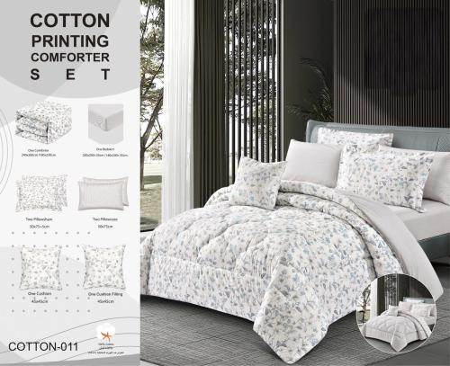 مفرش قطن صيفي كوين 4 قطع حشوة ثابتة COTTON-009