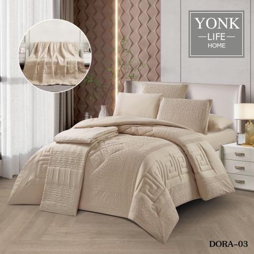 طقم مفرش صيفي نظام لحافين 7 قطع نفرين حشوة ثابتة D...