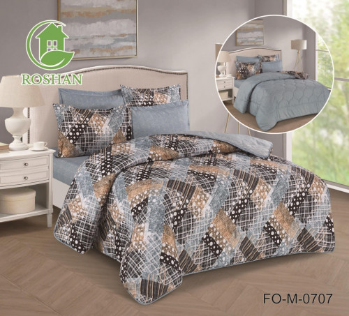 طقم مفرش صيفي 4 قطع نفرونص حشوة ثابتة FO/m-0604