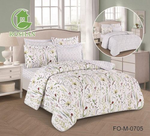 طقم مفرش صيفي 6 قطع نفرين حشوة ثابتة FO/m