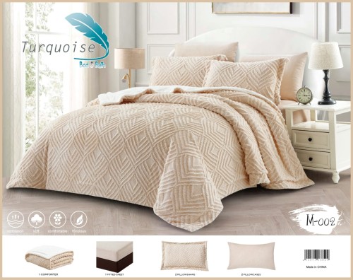 مفرش شتوي فرو نفرونص 3 قطع حشوة ثابتة M-005