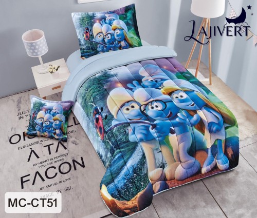 طقم مفرش اطفال صيفي كوين 4 قطع حشوة ثابتة MC-CT59