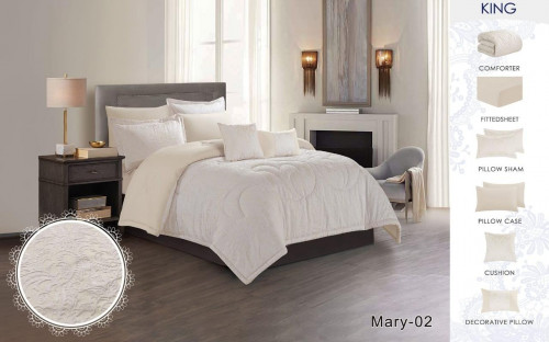 طقم مفرش جاكار صيفي 8 قطع حشوة ثابتة Mary-02