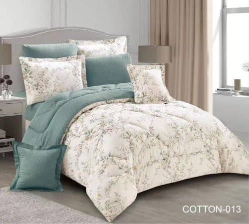 مفرش قطن صيفي كوين 4 قطع حشوة ثابتة COTTON home-06...