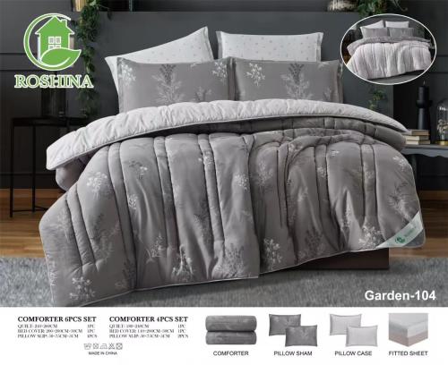 طقم مفرش صيفي 4 قطع كوين حشوة ثابتة 108-GARDEN