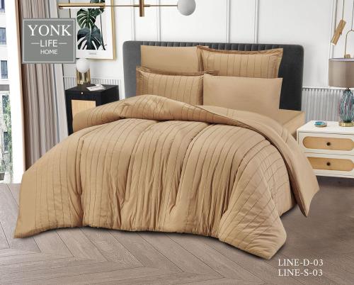 مفرش صيفي كوين 4 قطع حشوة ثابتة LINE-09