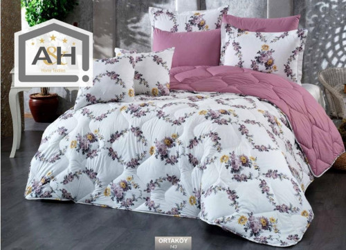 طقم مفرش تركي صيفي 8 قطع نفرين حشوة ثابتة ORTAKOY