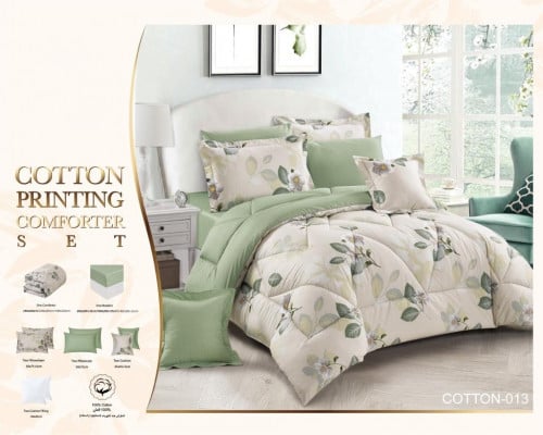 مفرش قطن صيفي كوين 4 قطع حشوة ثابتة COTTON-016