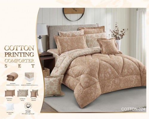 مفرش قطن صيفي نفرين 8 قطع حشوة ثابتة COTTON-021