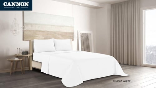 شرشف كانون سادة نفرونص ابيض WHITE