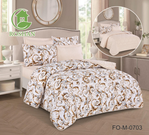 طقم مفرش صيفي 4 قطع نفرونص حشوة ثابتة FO/m-0607