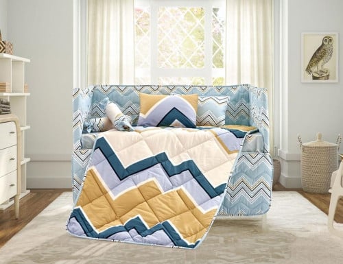 طقم مفرش مواليد حواجز اربع جهات 9 قطع BELLA-005