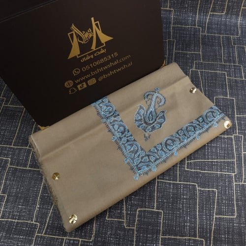شال كشميري صوف نص ترمه شغل يدوي