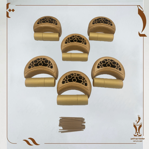 6 مباخر هلالية رمضانية + 180 عود كمبودي