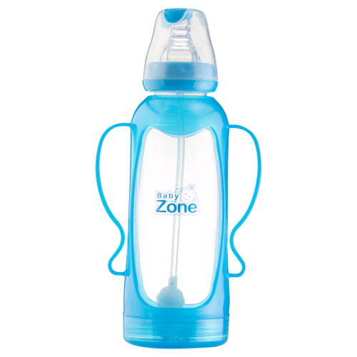 Baby Zone رضاعة بلاستيك 280مل بيدين مع لي 8544