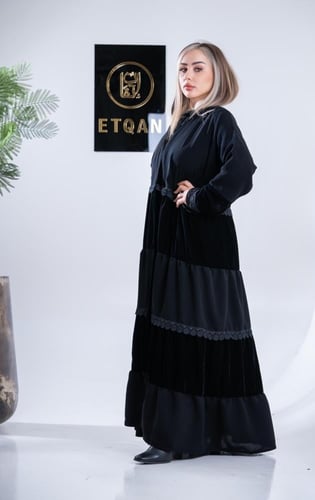 عباية شتوية مخمل مع سيراميك