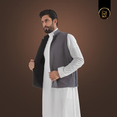 سديري جوخ لون اسود - رمادي