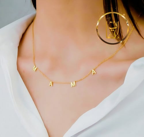 سلسال منحوت عليه احرف الاسم المطلي بالذهب او الفضة