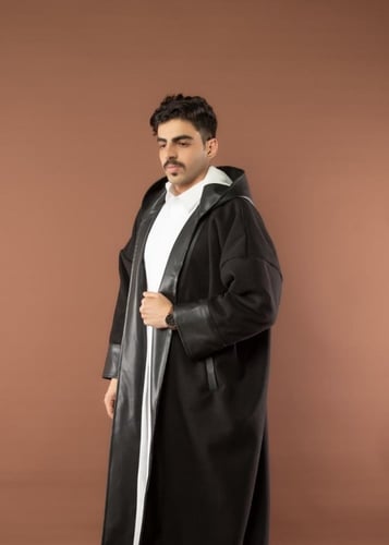 فروه شتوي وجهين دبل فيس أسود - ابيض