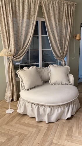 كنب مفرد دائري لون بيج