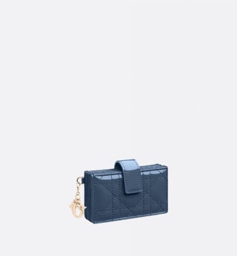 MINI LADY DIOR WALLET Denim Blue