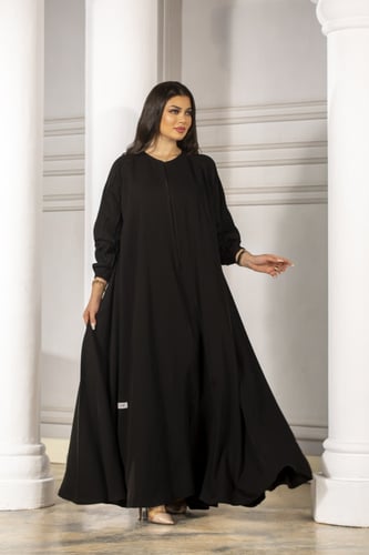 عباية كلوش اسود باكمام زم