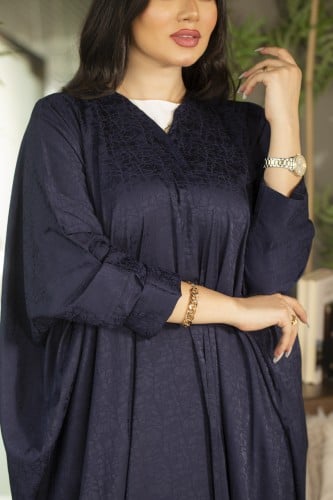 عباية كحلي حرير نص بشت