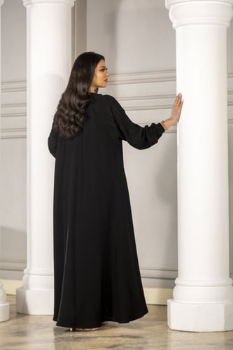 عباية كلوش اسود باكمام زم