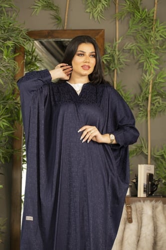 عباية كحلي حرير نص بشت