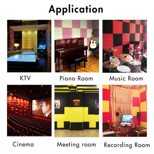 ألواح فوم صوتية عزل الصوت العلاج KTV كاريوكي اسود