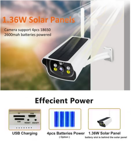 كاميرا مراقبة 4G تعمل بالطاقة الشمسية دقة 1080P 4G
