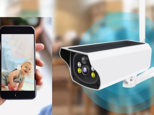 كاميرا طاقة شمسية + داش كام مع شاشة