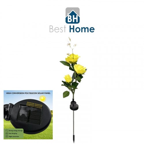 نبته بثلاث زهور مضيئة زينة الحديقة تعمل بالطاقة ال...