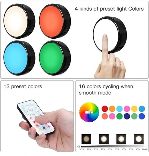 مصباح دفع دائري LED من ويمارت بـ 16 لون متغير ومحد...