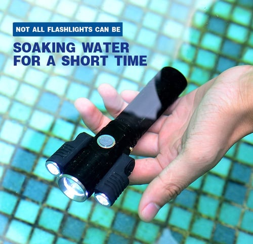 مصباح تكتيكي يدوي متنقل ومتحرك ب3 رؤوس USB قابلة ل...