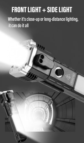 مصباح LED يدوي متنقل USB قابلة للشحن مع مطرقة لكسر...