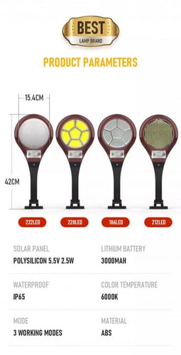 عرض كشاف طاقة شمسية مع هدية جدارية تعمل بالطاقة ال...
