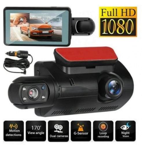 داش كام FHD1080P 3 كاميرات تسجيل فيديو مع شاشة الم...