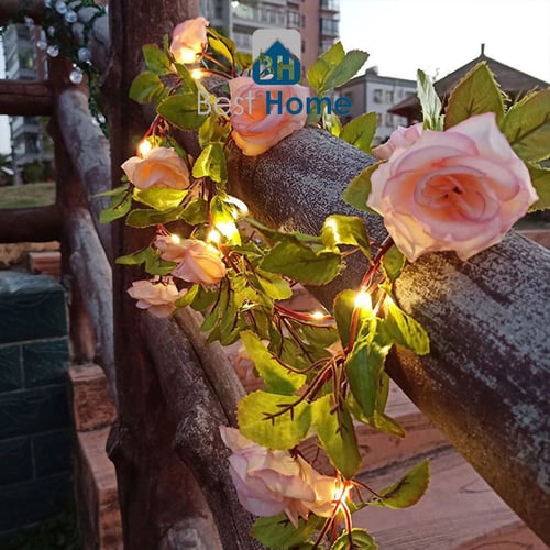 سلسلة زهور مضيئة تعمل بالطاقة الشمسية زينة للحدائق