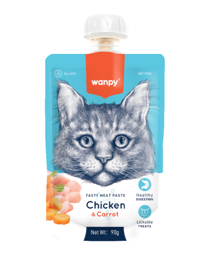 وانبي المعجون اللذيذ للقطط بالدجاج والجزر Wanpy 90...