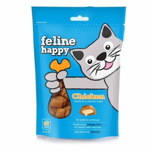 فيلاين هابي مكافات بالدجاج للقطط Feline 60g