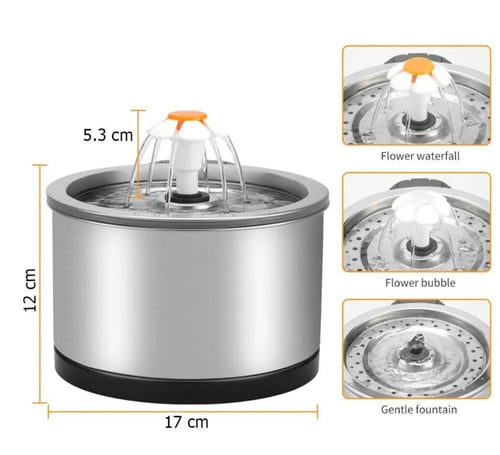 نافورة مشربية للقطط والكلاب من ستيل 2.5L